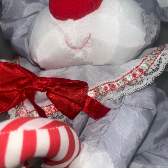 Fisher-Price Christmas mouse plush 12" grey nylon parachute puffalump - Picture 3 of 10